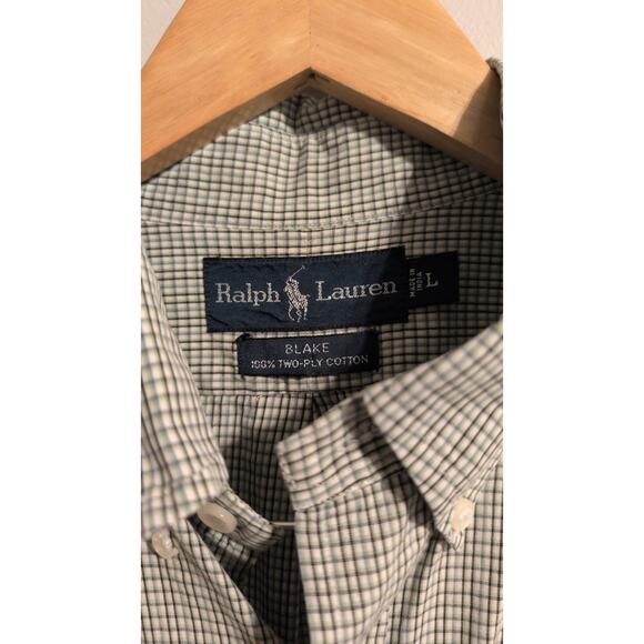 Ralph Lauren Button-Up Shirt Black Green Blue Size Large - Picture 3 of 4